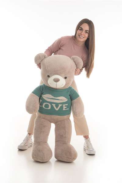 Creaciones Llopis - Peluche Oso en Jersey Carlitos, 115 cm, Peluche d'ours en tissu jersey