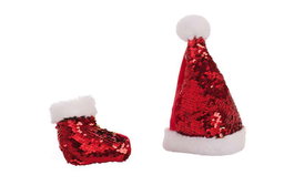 Creaciones Llopis Gorrito de Noël à Paillettes 18 cm - Bonnet en Polyester pour Enfant à partir de 3 ans