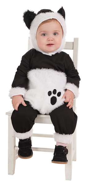 Creaciones Llopis - Déguisement Bébé Panda Doux, Costume Complet avec Capuche en Peluche, Taille 0 à அ 6 Mois, pour Bébés de 0 à 12 Mois