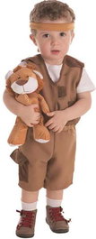 Creaciones Llopis Costume Bébé Explorateur Taille 0-12 Mois - Inclut Pantalon, Gilet, Ceinture et Peluche - Âge Minimum 3 Ans