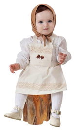 Creaciones Llopis Déguisement Tablier Castañera Cotton Daria - 12 Mois - Blanc