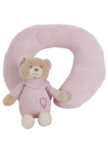Creaciones Llopis - Coussin 20 cm x 24 cm avec peluche ours Lulu rose 18 cm - Poliéster Creaciones Llopis - Coussin 20 cm x 24 cm avec peluche ours Lulu rose 18 cm - Poliéster