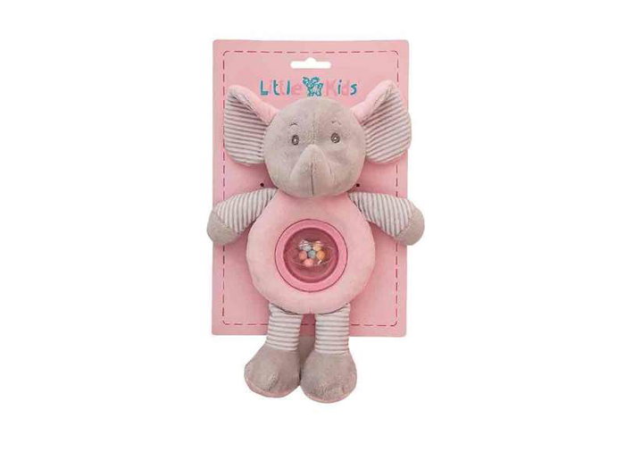 Creaciones Llopis Peluche éléphant rose avec sonnette et boulotte 25 cm Creaciones Llopis Peluche éléphant rose avec sonnette et boulotte 25 cm