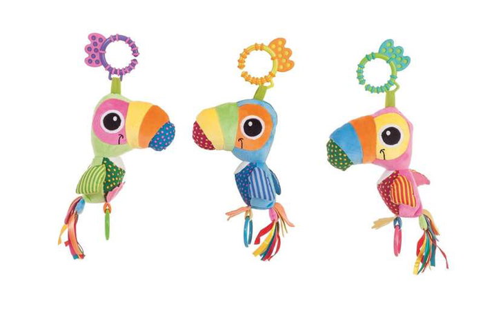 Creaciones Llopis - Loro colorines hochet peluche perroquet doux jouet bébé, 25 cm, polyester, pour 3 ans et plus Creaciones Llopis - Loro colorines hochet peluche perroquet doux jouet bébé, 25 cm, polyester, pour 3 ans et plus