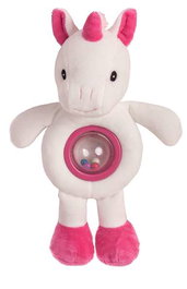 Creaciones Llopis Sonajero bolita unicornio rosi 28 cm - Sonnette de bébé à grelot en forme de boule licorne rose 28 cm, polyester