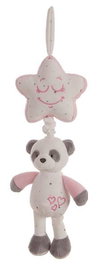 Creaciones Llopis - Boîte musicale étoile avec bébé panda rose 35 cm - Jouet à partir de 3 ans avec son et polyester