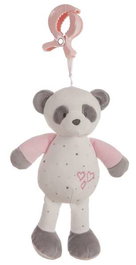 Creaciones Llopis - Pince bébé panda rose avec sonnette, jouet en polyester de 25 cm