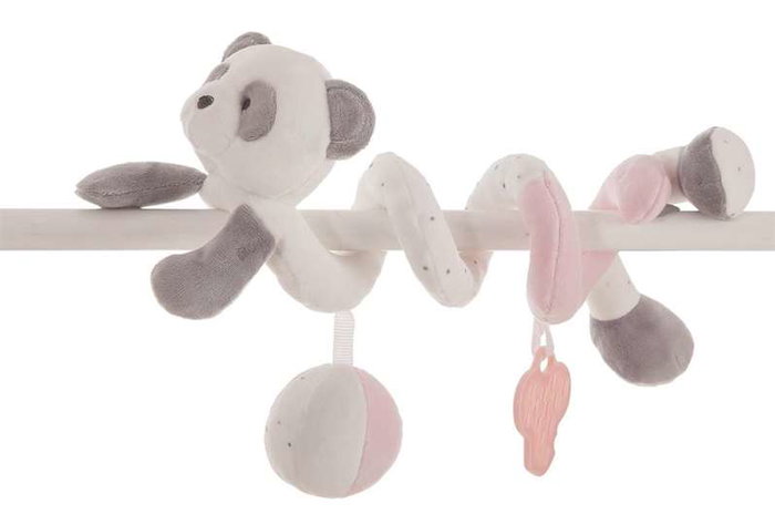 Creaciones Llopis Espiral Baby Panda Rosa 25cm - Peluche panda rose avec spirale - À partir de 3 ans - En polyester Creaciones Llopis Espiral Baby Panda Rosa 25cm - Peluche panda rose avec spirale - À partir de 3 ans - En polyester