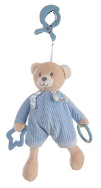 Creaciones Llopis Activity - Pince de jeu Ours Bleu Velours 26 cm - À partir de 3 ans - Sans assemblage - Matière Polyester