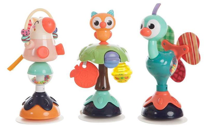 Creaciones Llopis - Hochet de bain avec ventouse hibou - Jouet pour bébé 3 ans et plus - Polyester - 25x12 cm