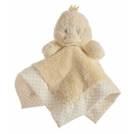 Doudou double couche 30 x 30 cm Pois Jaune