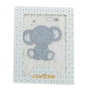 BigBuy Fun Couverture de bébé Eléphant Bleu Broderie Double face 100 x 75 cm
