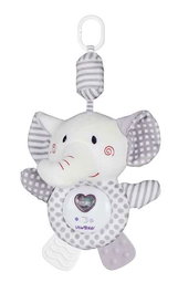 Creaciones Llopis - Mobile de berceau éléphant musical et lumineux en forme de cœur, 35 cm