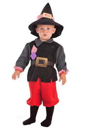 Creaciones Llopis Costume bébé sorcier Arthur 1 à 2 ans - Ensemble pantalon, chemise, chapeau et ceinture pour enfant 3 ans et plus