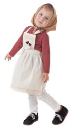 Creaciones Llopis Déguisement Tablier Castañera Cotton Daría 1-2 Ans, Blanc