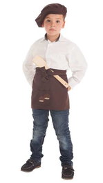 Creaciones Llopis T-5 - Déguisement enfant châtaignier avec tablier et bonnet - Taille 11-13 ans (à partir de 3 ans)