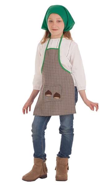 Creaciones Llopis Déguisement enfant avec tablier et chapeau de châtaignière Taille 1 (3-5 ans) - Modèles assortis