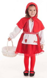 Creaciones Llopis Déguisement pour Enfants Chaperon Rouge 5-7 Ans (3 Pièces)