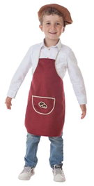 Creaciones Llopis Delantal Castañero Burdeos Jorge T-1 (3-5 Años) de couleur rouge