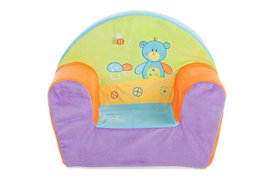 Creaciones Llopis Sillon infantil bordado oso 44x34x53 cm, Sillon décoratif, Housse Polyester, peluche ourson, siège pour enfant 3 ans et plus