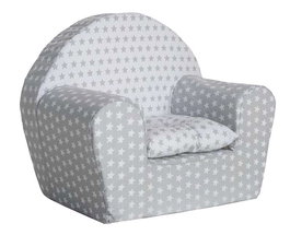 Creaciones Llopis Fauteuil enfant Estrellas gris/blanc avec coussin - Fauteuil en polyester pour enfant à partir de 3 ans