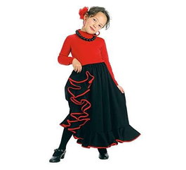 Creaciones Llopis Falda Rociera Infantil Negra T-4 (9-11 Años)