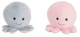 Creaciones Llopis - Poulpe extrasouple rose et bleu 26 cm - Jouet en peluche douce polyester pour enfants à partir de 3 ans