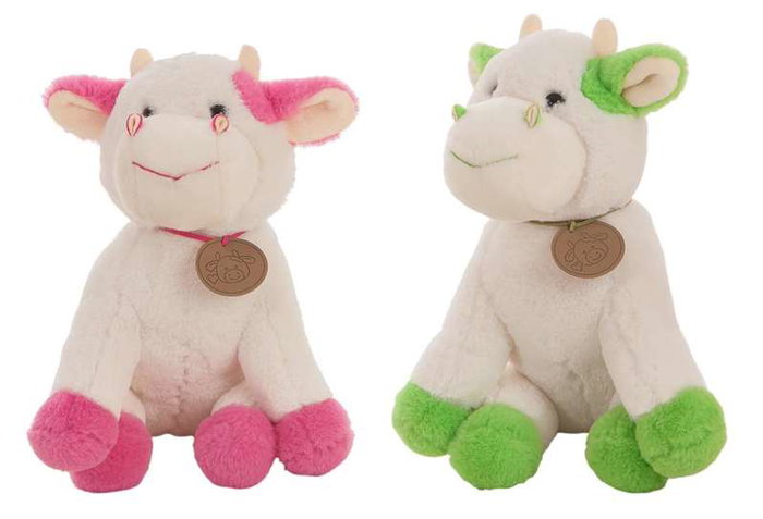 Creaciones Llopis - Figurine de vache assise en céramique, décoration - 24 cm - Jouet pour enfant à partir de 36 mois
