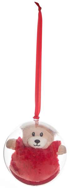Creaciones Llopis - Peluche boule plastique Noël 14cm - Lot de 6 modèles assortis - Modèles variés - Polyester - À partir de 3 ans