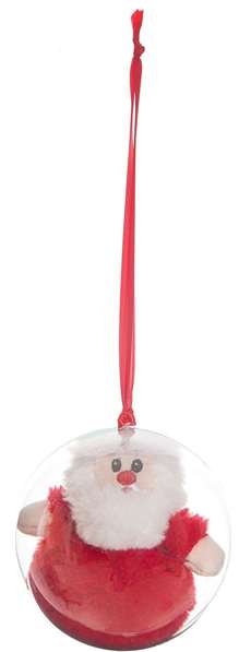 Creaciones Llopis - Peluche boule plastique Noël 14cm - Lot de 6 modèles assortis - Modèles variés - Polyester - À partir de 3 ans