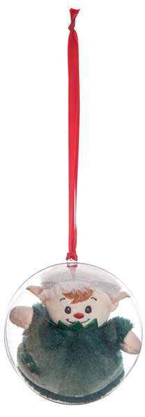 Creaciones Llopis - Peluche boule plastique Noël 14cm - Lot de 6 modèles assortis - Modèles variés - Polyester - À partir de 3 ans