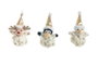 Creaciones Llopis - Peluches boule de Noël en polyester doré 14 cm - Lot de 6 modèles en surprise - À partir de 3 ans