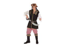 Creaciones Llopis - Disguise Pirate Caribbean - Costume adulte bucanier caribéen taille XL (T-XL) - Comprend veste, pantalon, guêtres, ceinture et chapeau