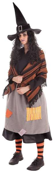 Creaciones Llopis - Déguisement Adulte Sorcière Taille M, Comprend Robe, Tablier, Châle et Chapeau