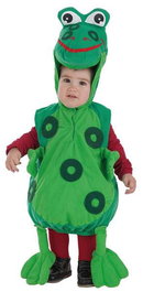 Creaciones Llopis Costume de bébé grenouille taille 0-12 mois, vêtement déguisement pour nourrisson 0 à 6 mois avec capuche et pieds