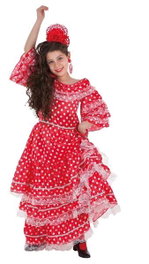 Creaciones Llopis Déguisement de Sevillana pour la Feria, 7-9 Ans