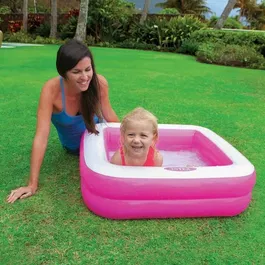 Intex Piscine gonflable carrée pour bébé et enfant 85 x 85 x 23 cm - Pataugeoire avec fond gonflable - Capacité 57 litres