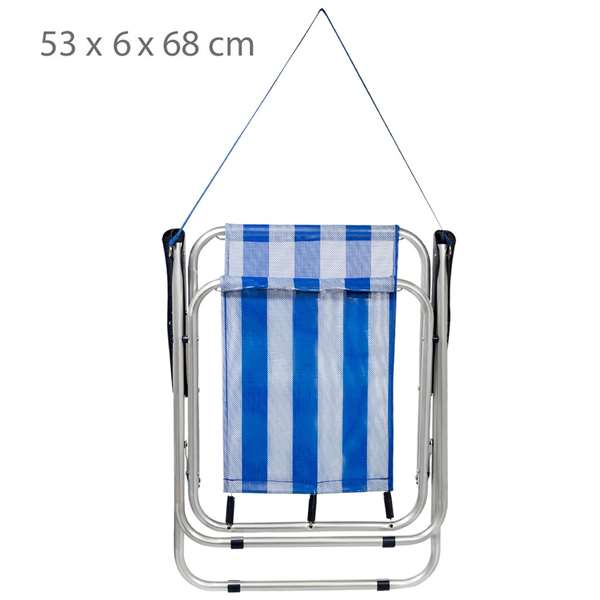 Color Baby - Silla Playa - Chaise pliante fixe en aluminium pour la plage, marin, dimensions 44x45x76 cm