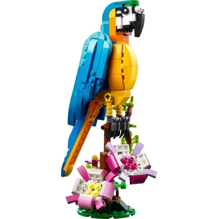 Lego Creator 3-en-1 31136, Perroquet Exotique - Figurine Animaux de la Jungle avec Grenouille et Poisson