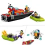 LEGO City 60373 Bateau de Sauvetage des Pompiers avec Jetpack et Minifigurines, Jouet de Construction Flottant