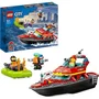 LEGO City 60373 Bateau de Sauvetage des Pompiers avec Jetpack et Minifigurines, Jouet de Construction Flottant