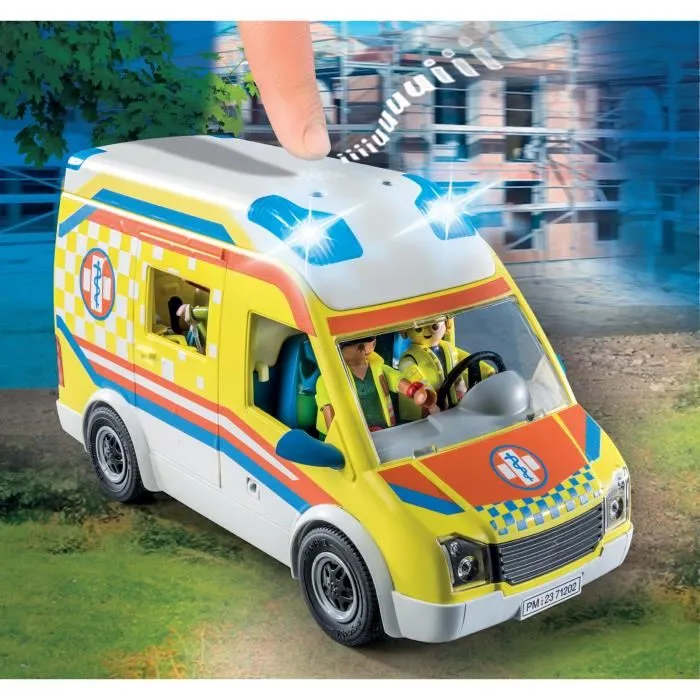 PLAYMOBIL 71202 Ambulance City Action avec effets lumineux et sonore - Les Secouristes