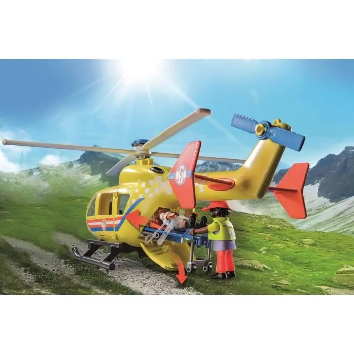 Playmobil 71203 City Action Hélicoptère de Secours avec Figurines - Les Secouristes - Jeu de Construction pour Enfants