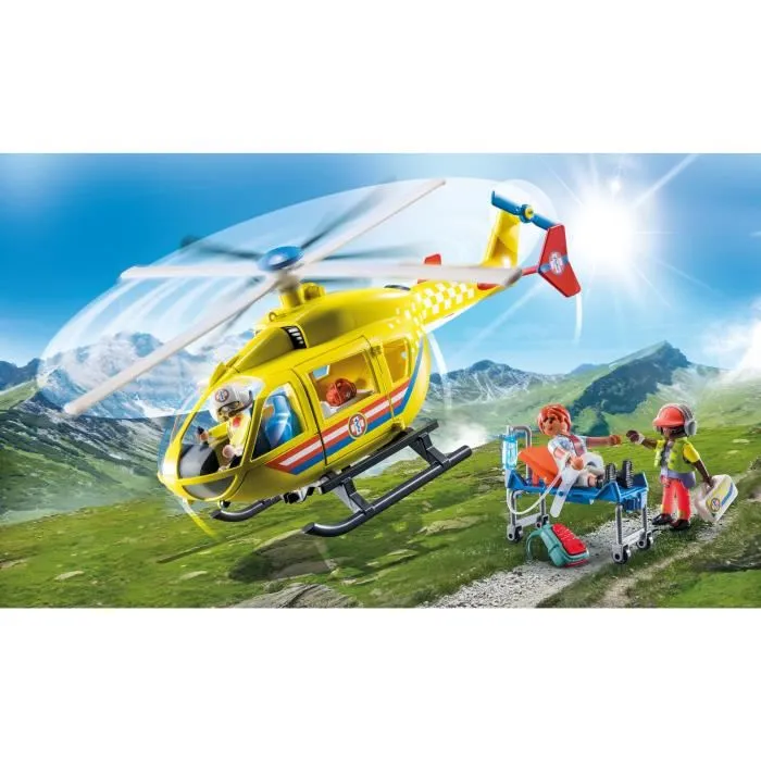 Playmobil 71203 City Action Hélicoptère de Secours avec Figurines - Les Secouristes - Jeu de Construction pour Enfants