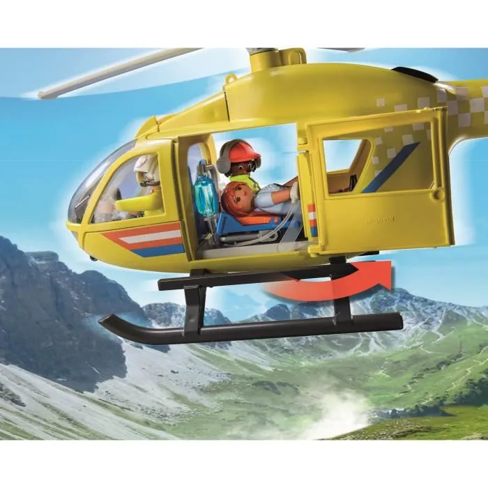 Playmobil 71203 City Action Hélicoptère de Secours avec Figurines - Les Secouristes - Jeu de Construction pour Enfants