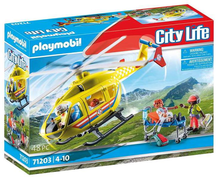 Playmobil Hélicoptère de secours 71203 City Life Rescue Helicopter
