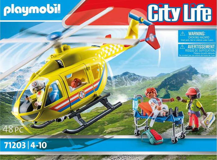 Playmobil Hélicoptère de secours 71203 City Life Rescue Helicopter