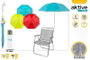 Color Baby - Parasol pour chaise de plage, protection UV 100 cm, modèle assorti aléatoirement, polyester oxford, couleurs jaune, bleu, rouge