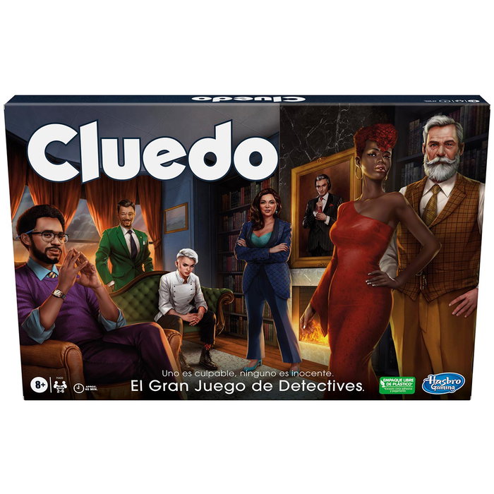 Hasbro Cluedo Refresh Jeu de société en espagnol, version actualisée avec nouveaux personnages et illustrations, à partir de 8 ans