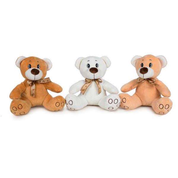 Play By Play Peluche Ours en peluche avec nœud 20 cm - Modèles assortis aléatoirement - Peluche douce pour bébé et enfant